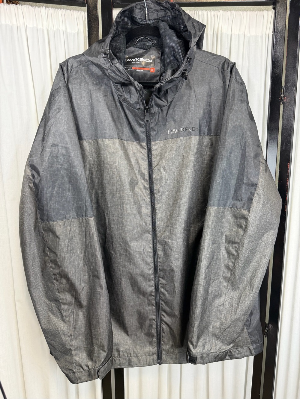 Hawke & Co Men’s Charcoal Hooded Performance Windbreaker